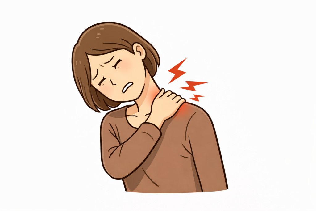 寝違え。首の付け根～肩がつらいタイプ